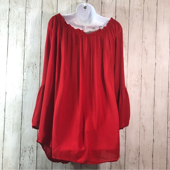 Ashley Stewart Embroidered Bell Sleeve Tunic Top 14 - Picture 2 of 6